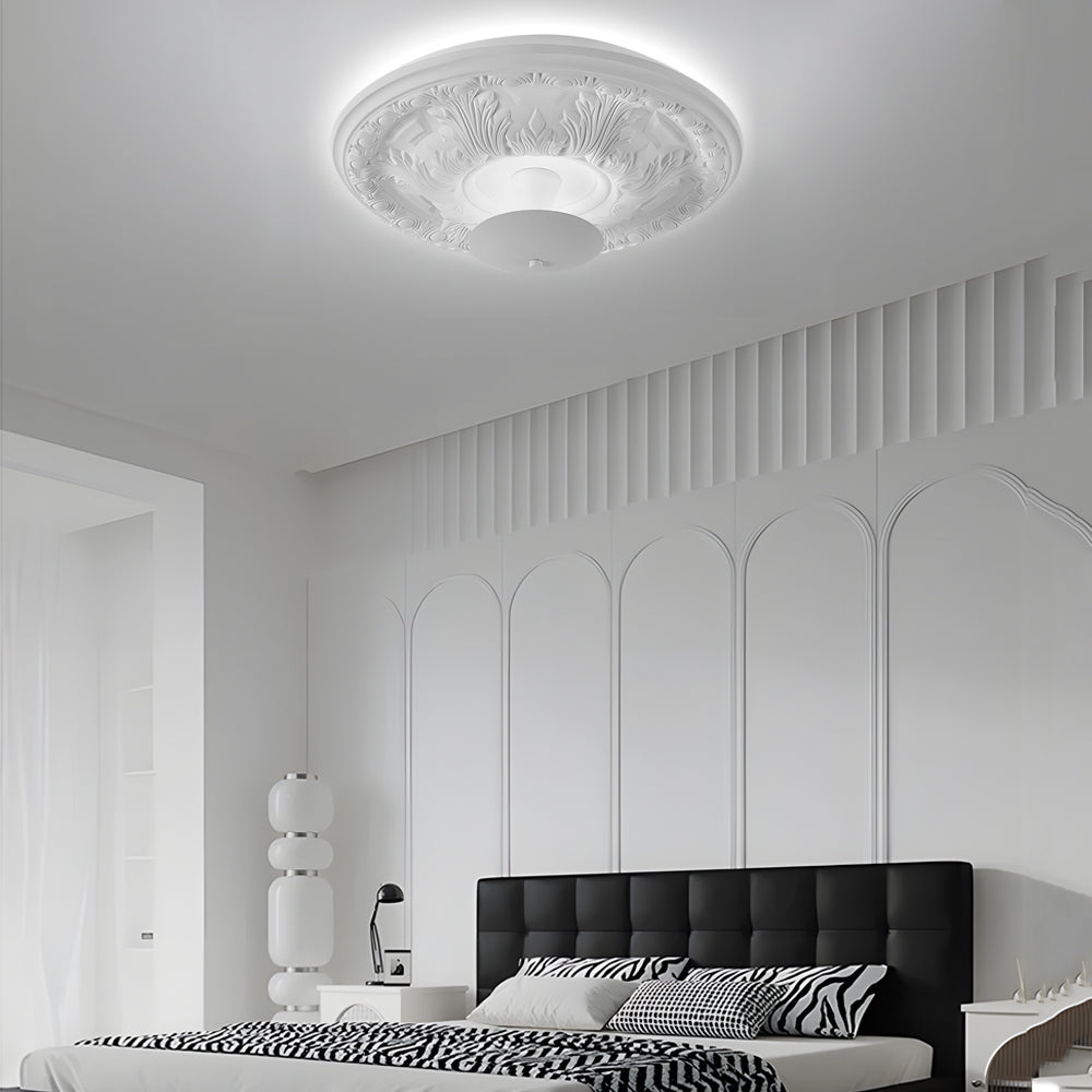 19 7 Inch Round Gypsum Relief Dimmable Led Flush Ceiling Light