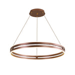 23 In Double Wheel Chandelier Modern Led Pendant Light Black Gold Brown