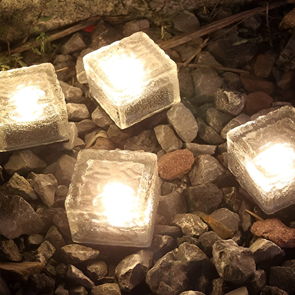 2V Mount Free Ice Cube Lights Colorful Modern Smart Solar Outdoor Step Lighting