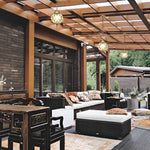 1 Light Tea Glass Globe Outdoor Pendant Lights Outside Haning Lantern Chandelier
