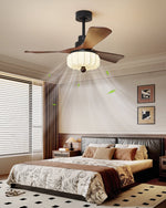Elira Vintage Ceiling Fan with Light — Walnut Blades & Integrated LED