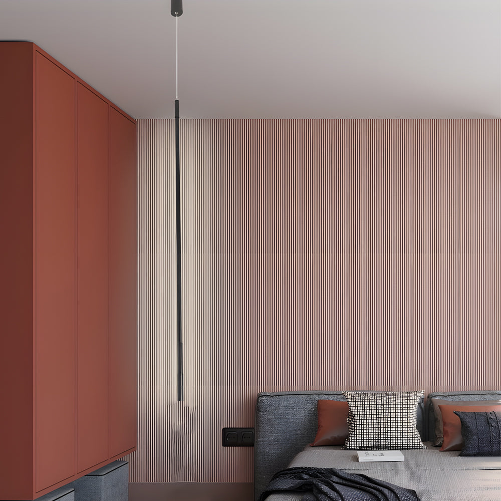 Black Long Vertical Linear Led Pendant Light