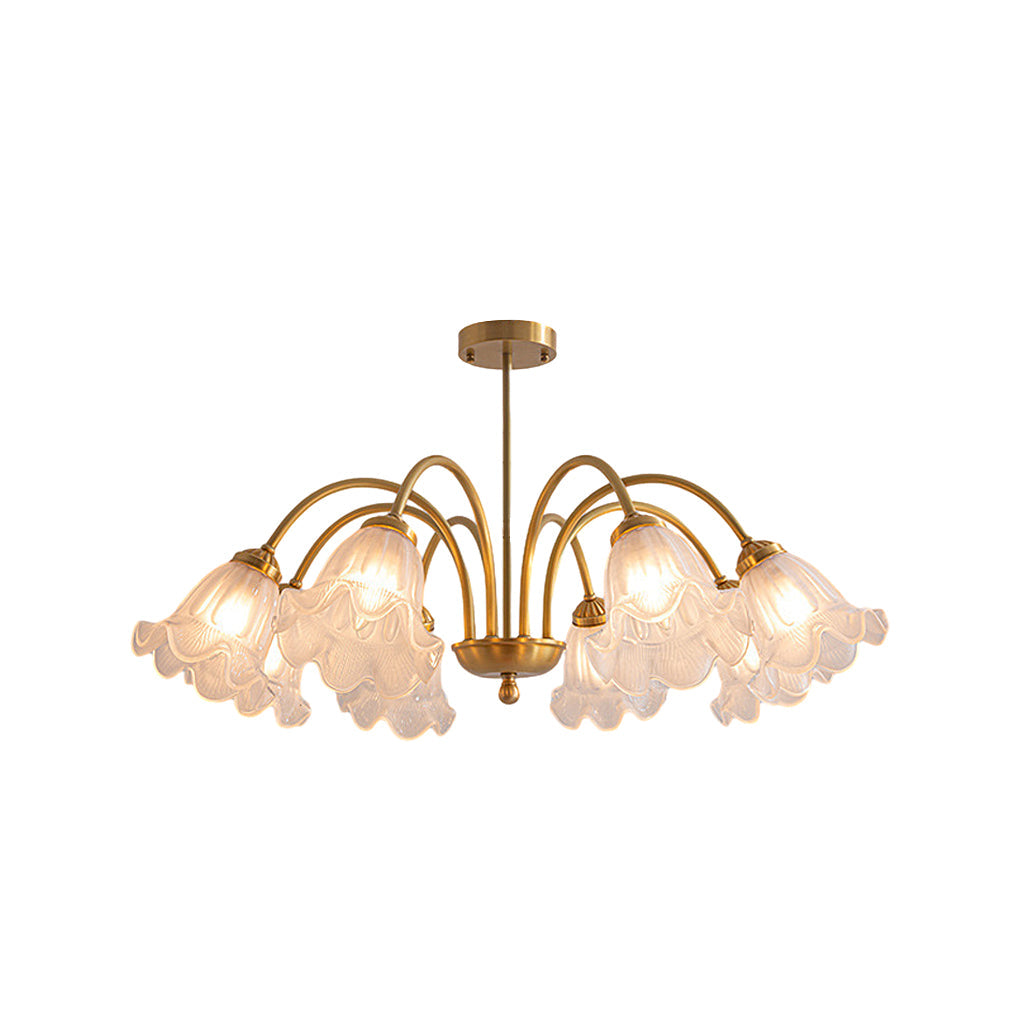 Flowers Glass Shade Chandelier Light Li002529