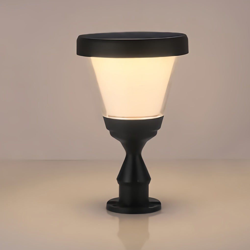 Round Modern Solar Fence Post Light Ha076261