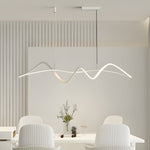 Wave Lines Dimmable With Remote Led Chandeliers Dining Room Lights