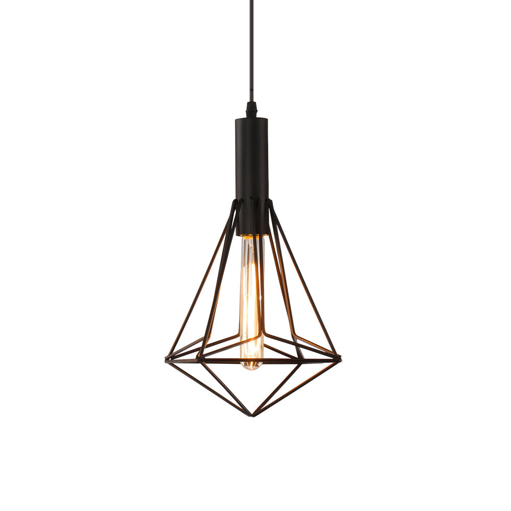 Geometric Lines Black Retro Industrial Style Chandelier Li002719