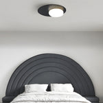 1 Light Led Oval Metal White Glass Flush Mount Ceiling Light
