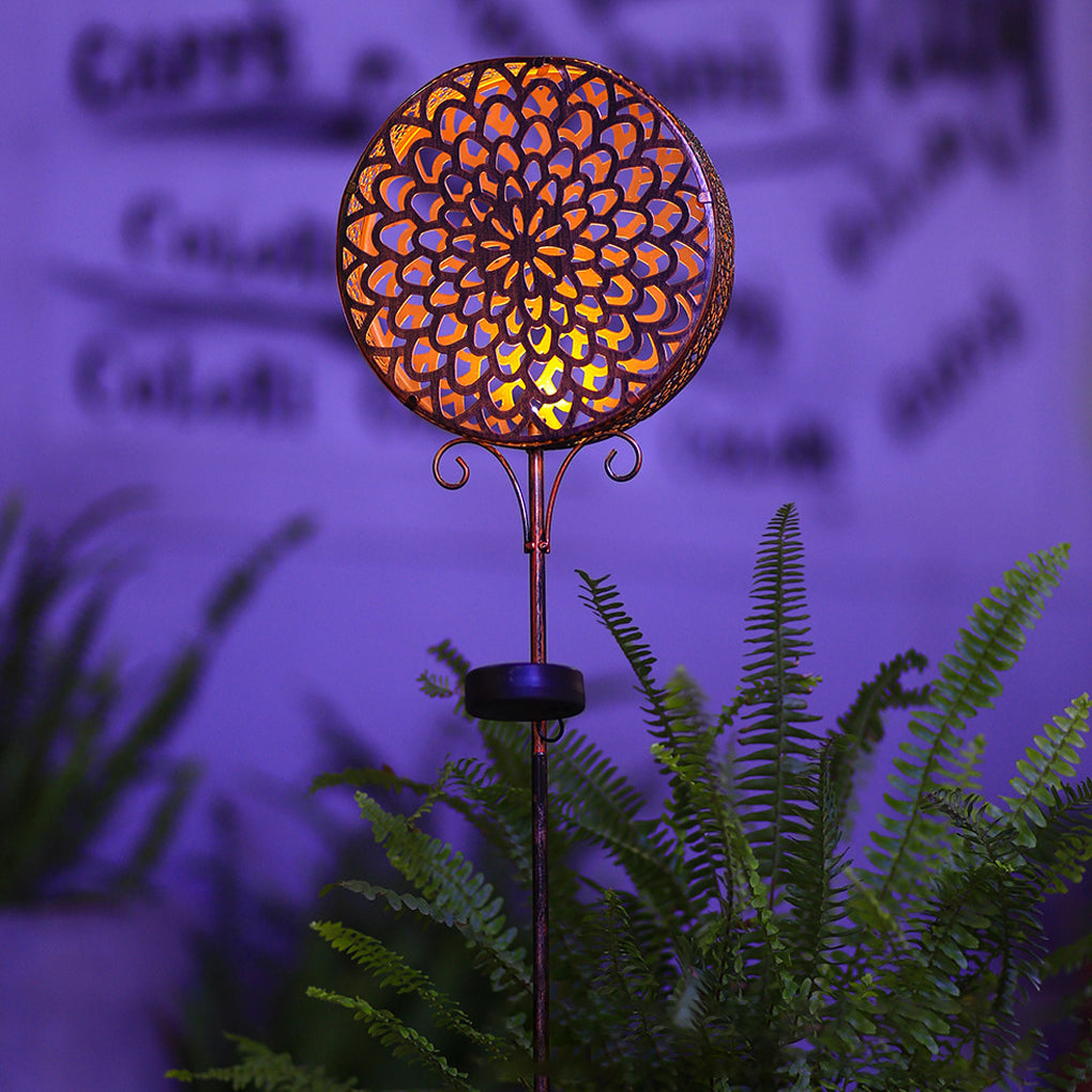 Round Iron Hollow Solar Ground Light Li002500