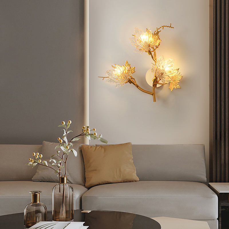 Maple Leaves Glass Wall Lamp Li002587