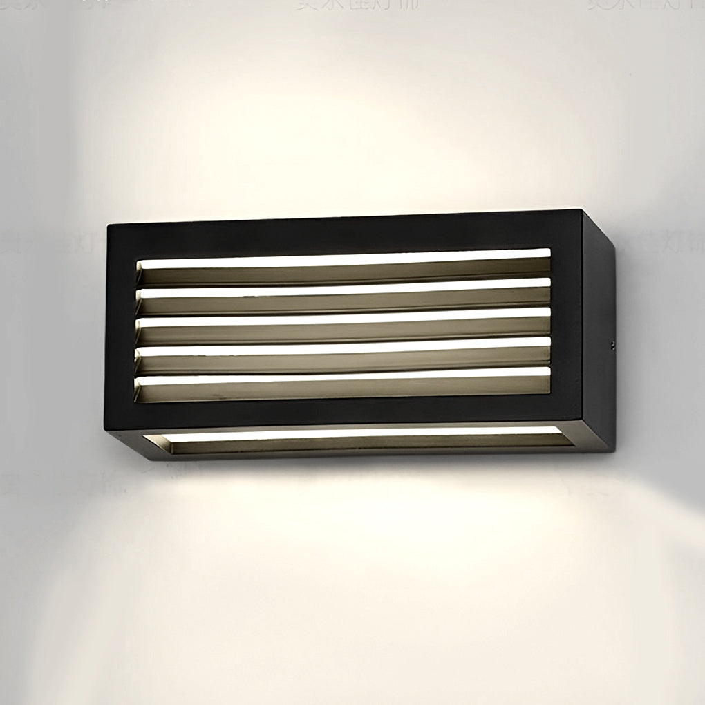 Rectangle Waterproof Led Black Modern Outdoor Wall Sconces Lighting
