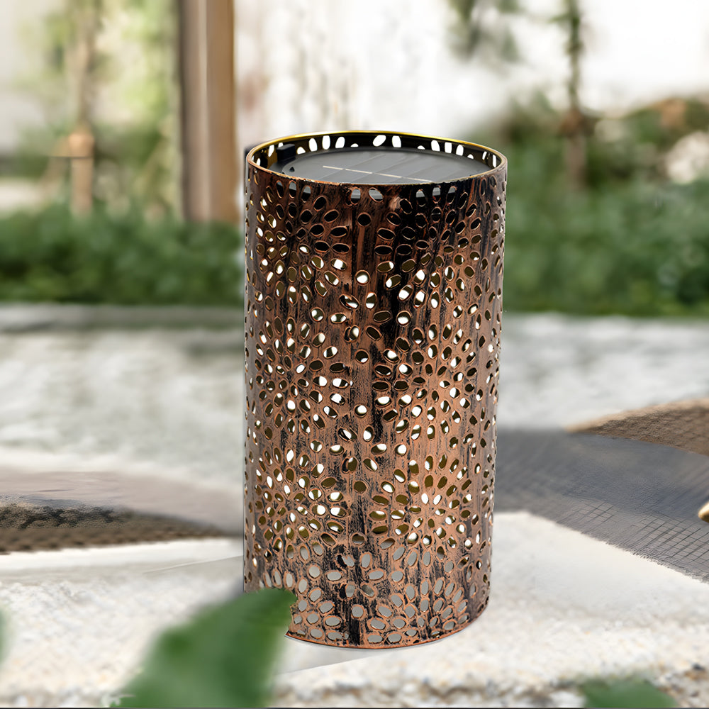 7 3 Inch H Metal Cut Out Solar Outdoor Lantern