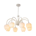 Tulips Flowers Led Milky White Chandelier Li002603