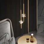 Modern 1 Light Copper Single Crystal Pendant Light With 3 Step Dimming Led