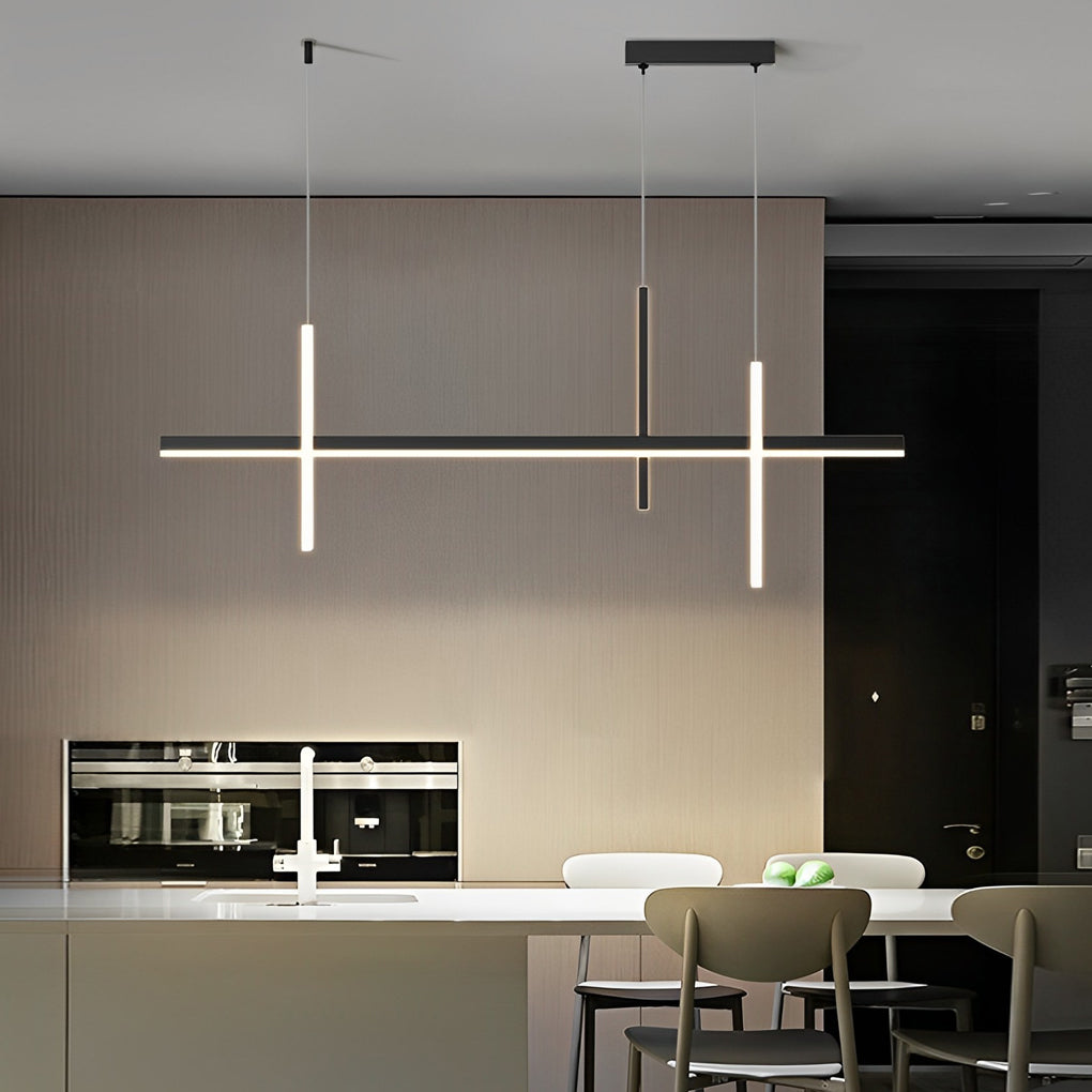 Linear LED Pendant Light with Adjustable Dimming for Modern Interiors