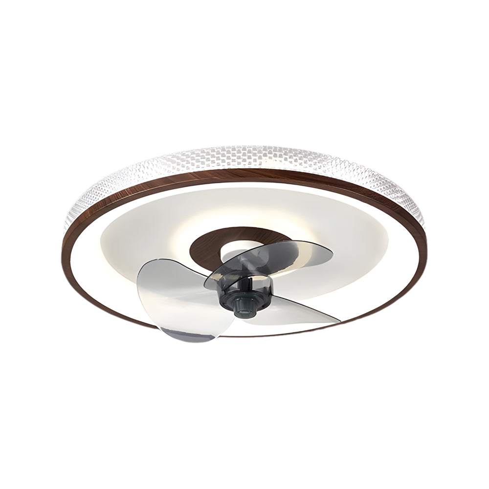 19 7 In Walnut 6 Speed Flush Mount Ceiling Fans With Led Light And Remote