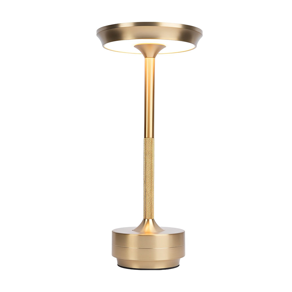Plated Metal Slender Cordless Ufo Alien Table Lamp