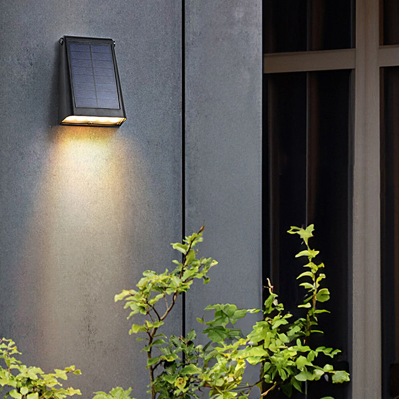 Modern Solar Wall Light with 90° Adjustable LED Head, IP65 Waterproof, Black Finish