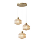 Art Glass Spinning Top Pendant Light in Gold for Dining & Living Spaces