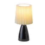 12 Inch Pleated Shade Glass Dimmable Table Lamp
