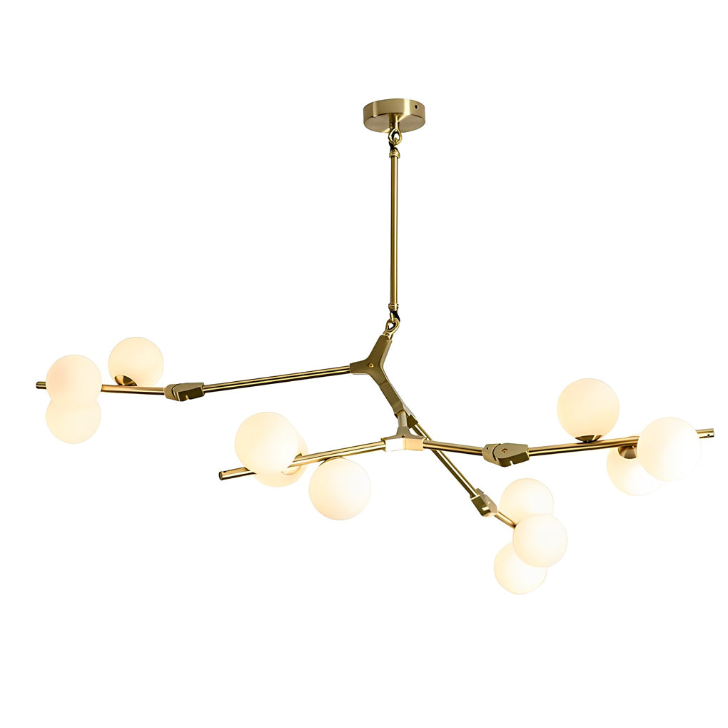 Nordic Style Modern Minimalist Cluster Metal Glass Chandelier Black Gold Fixture