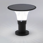 Round Black Solar Fence Post Light Ha082917