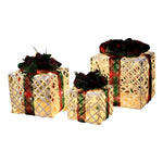 Set of 3 Festive Gift Box Decorations in Modern Style for Holiday Interiors