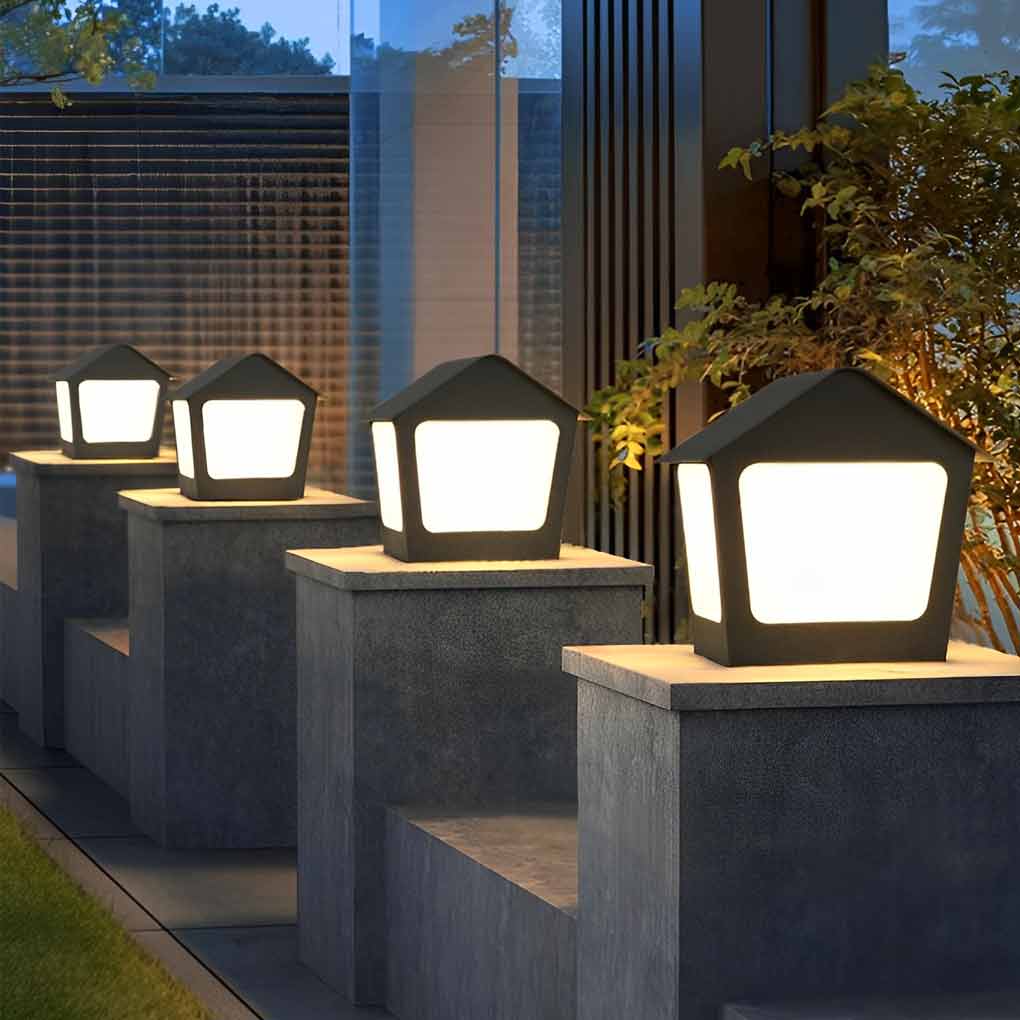 Cottage Shaped Modern Solar Fence Post Lights Li002306