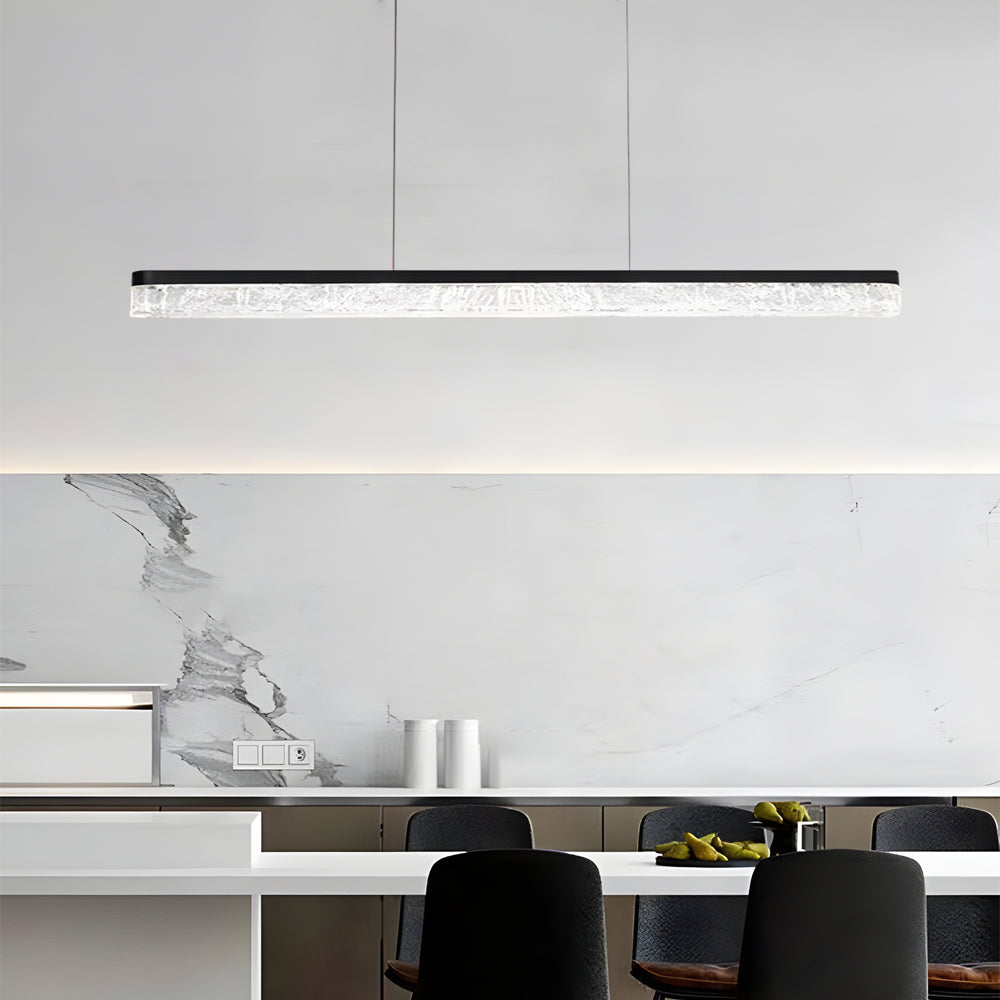 1 Light 47 24 In Island Light Dimmable Black Linear Pendant Light