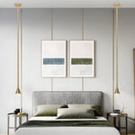 39 37 Modern Vertical Long Metallic Tube Cone Pendant Light