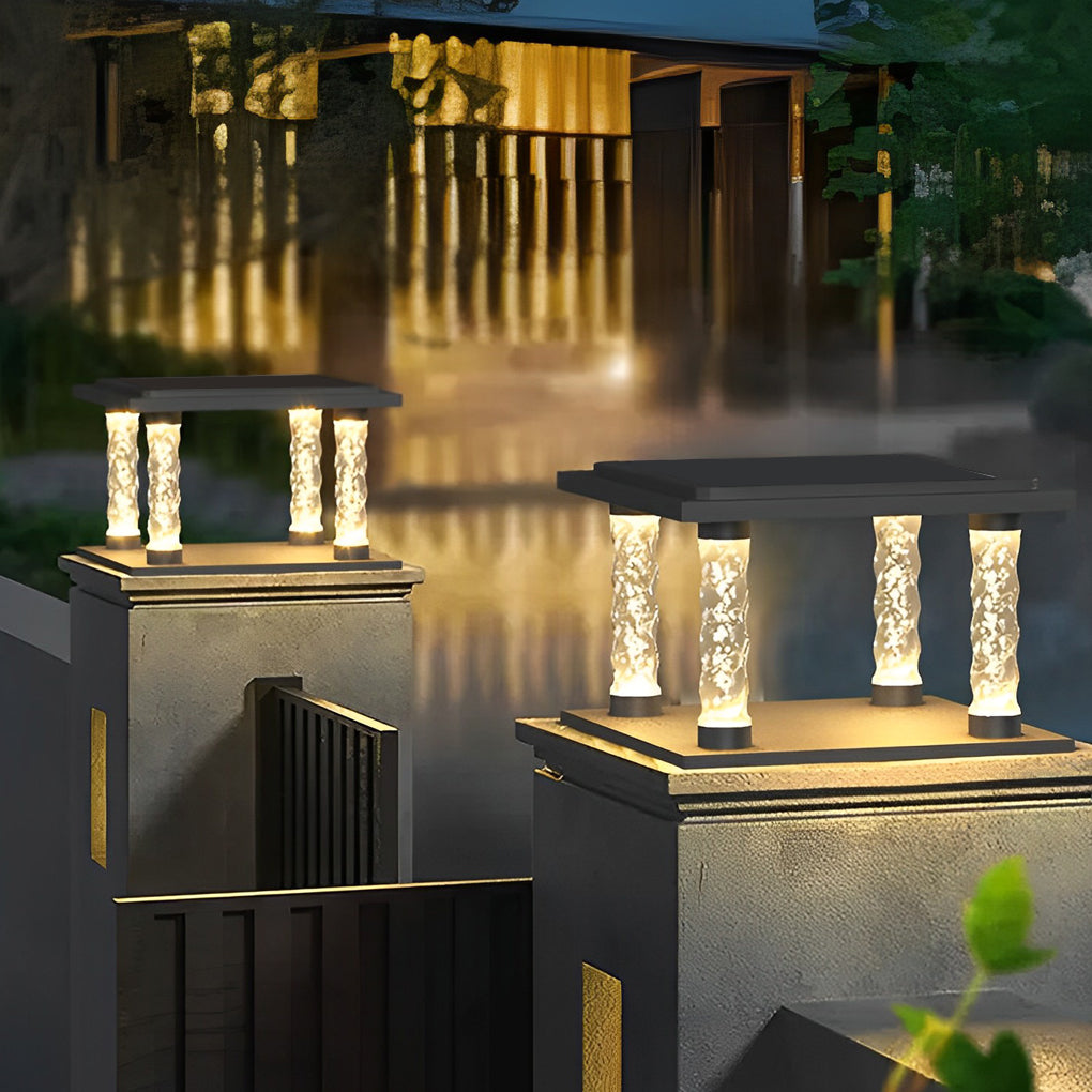Bubbles Lamppost Solar Post Light Ha091733