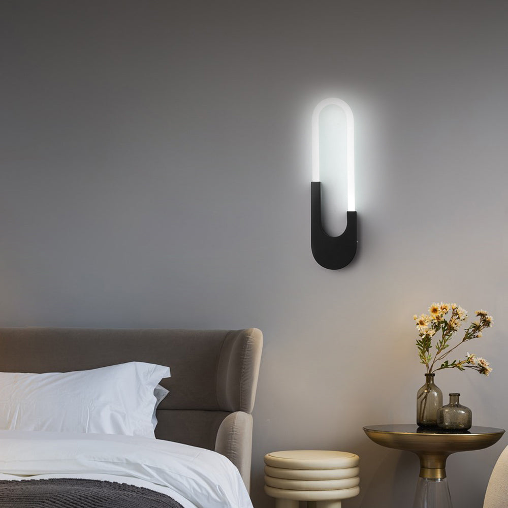 Modern Indoor Oval Led Wall Sconces 16 H Gold Black