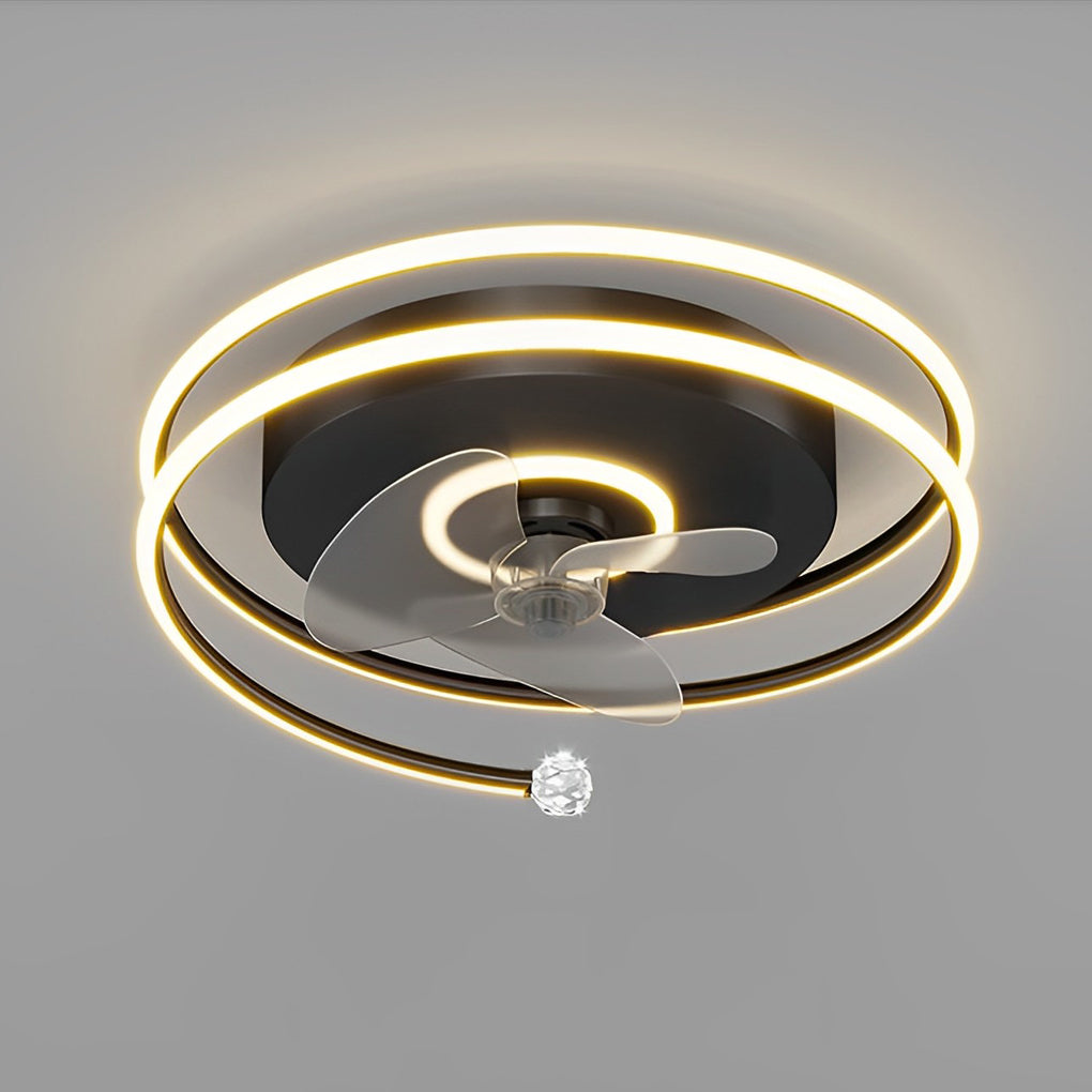 Circular Mute Bladeless Ceiling Fans Lights Li002311