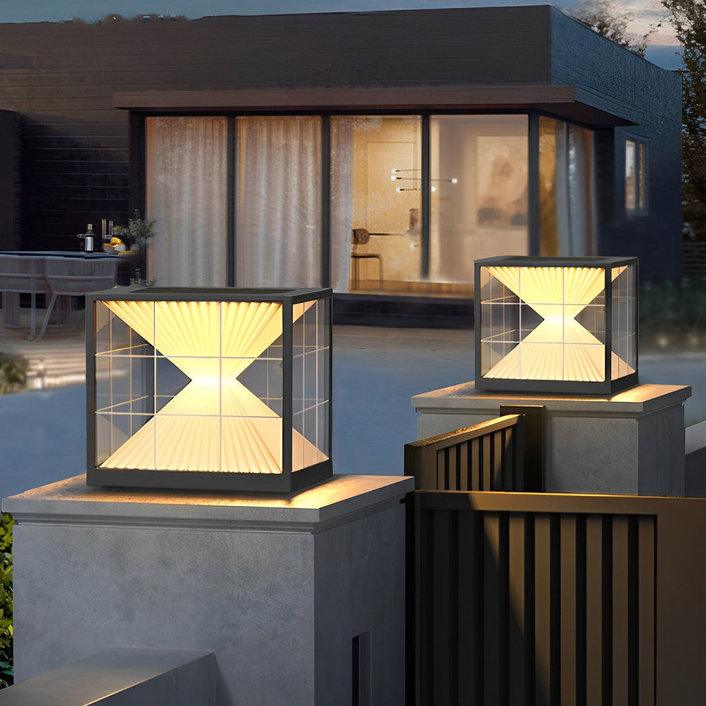 Square Solar Fence Post Lights Ha079341
