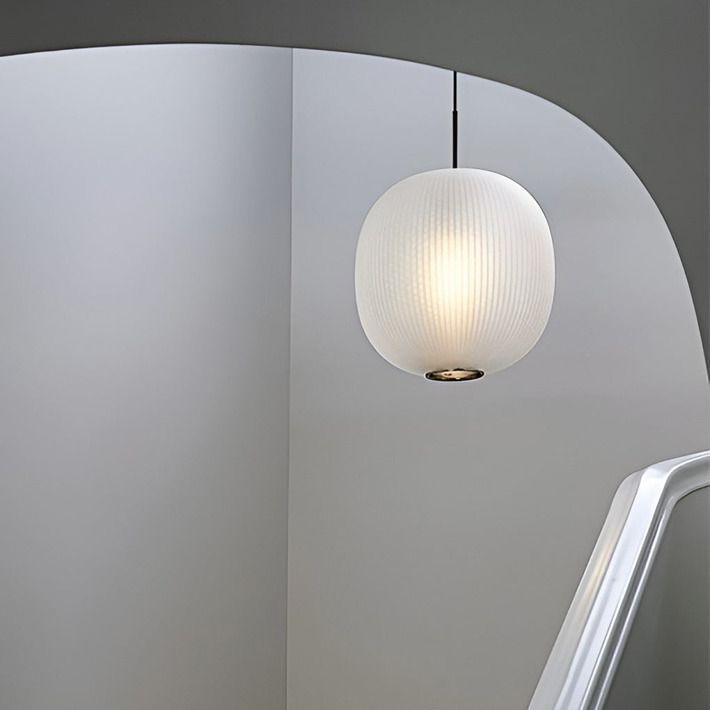 Round Lantern Shaped Glass Led Modern Pendant Light