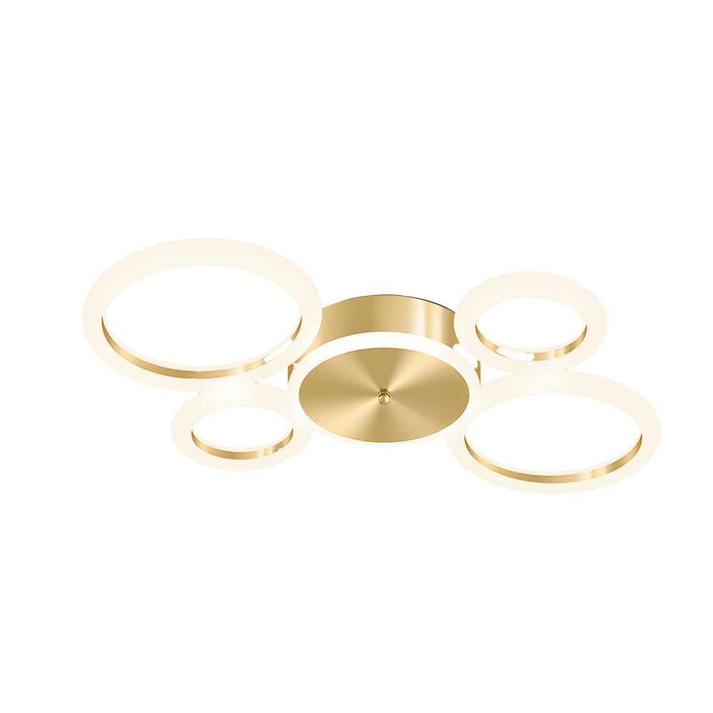 Modern Gold Led Flush Mount Rings Circle Ceiling Light Fixture