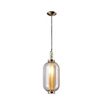 1 Light Amber Glass Shade Post Modern Pendant Lights Hanging Lamp