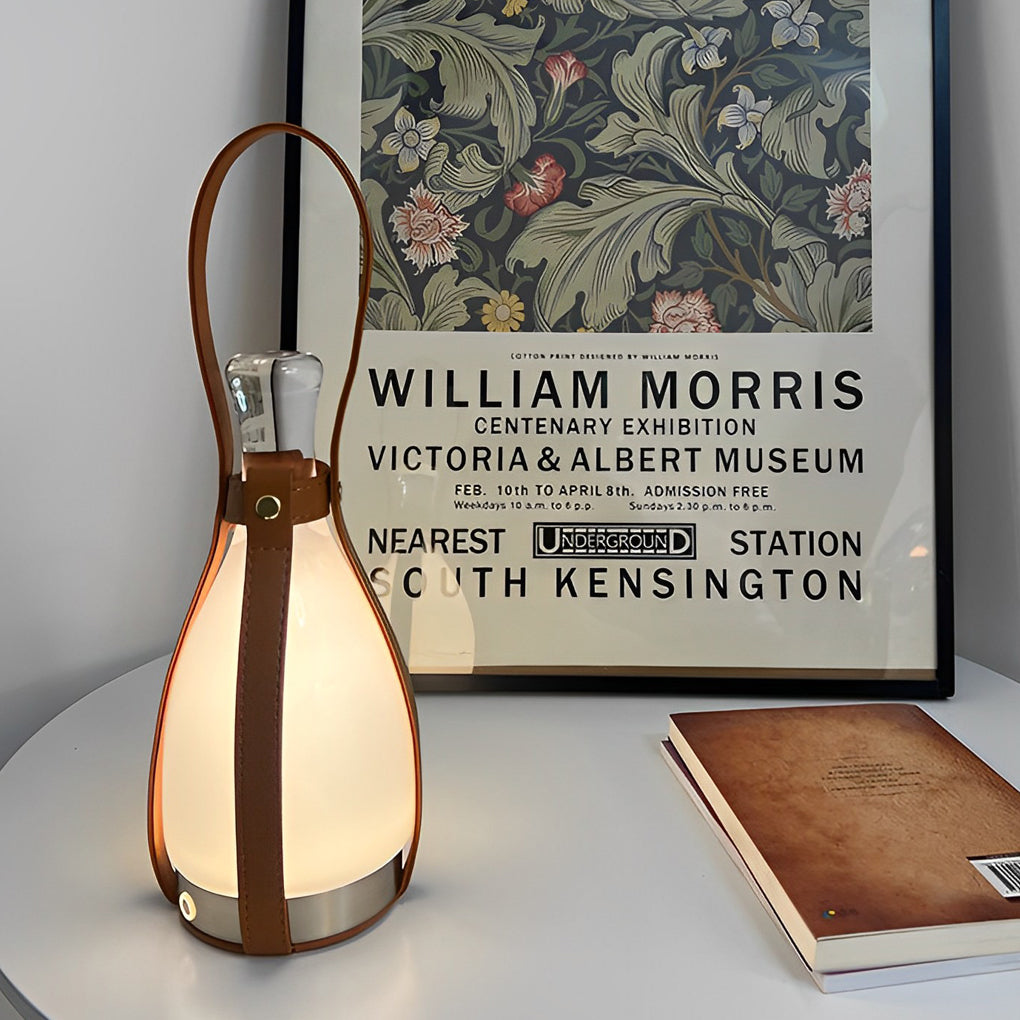 Modern Mid Century Cordless Lantern Table Lamp