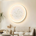 Nordic Moon Wall Sconce Round Mountain Moon Decorative Painting Lamp