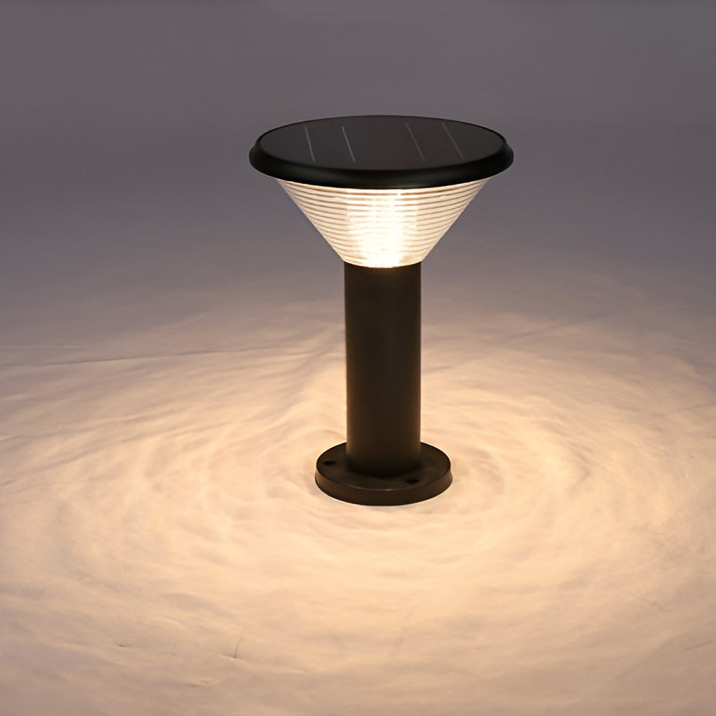 Tapered Solar LED Pathway Light in Black Aluminum for Modern Outdoor Spaces