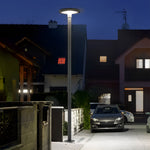 Modern Round Dual Motion Sensor Led Solar Garden Post Lights
