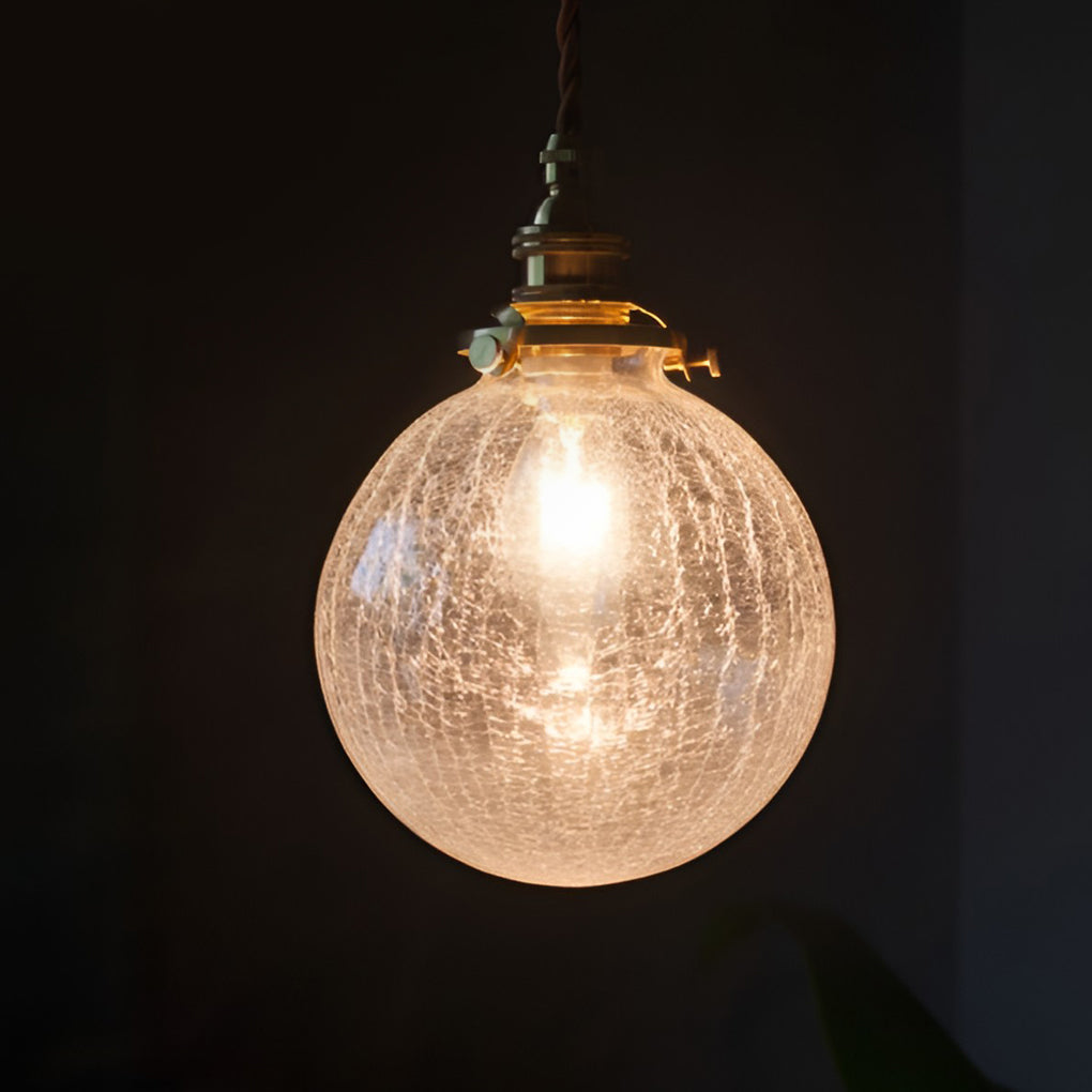 Spherical Glass Cracked Pattern Ceiling Lamp Li001924