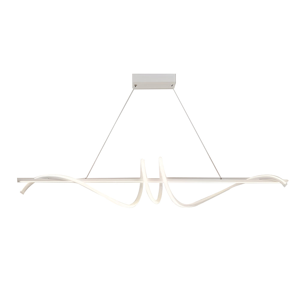 Nordic LED Linear Chandelier with Stepless Dimming for Modern Dining and Kitchen Spaces