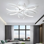 Simple Semi Circle Lines Flower Led Dimmable Modern Ceiling Light Fixture