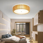 Wood Round Nordic Bedroom Ceiling Light Li002619
