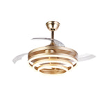Modern 41 Retractable Ceiling Fan With Led Lights And Remote Control