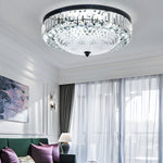 Round Crystal Led 3 Step Dimming Luxury American Style Ceiling Lights