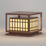 Square Led Waterproof Brown Outdoor Post Light