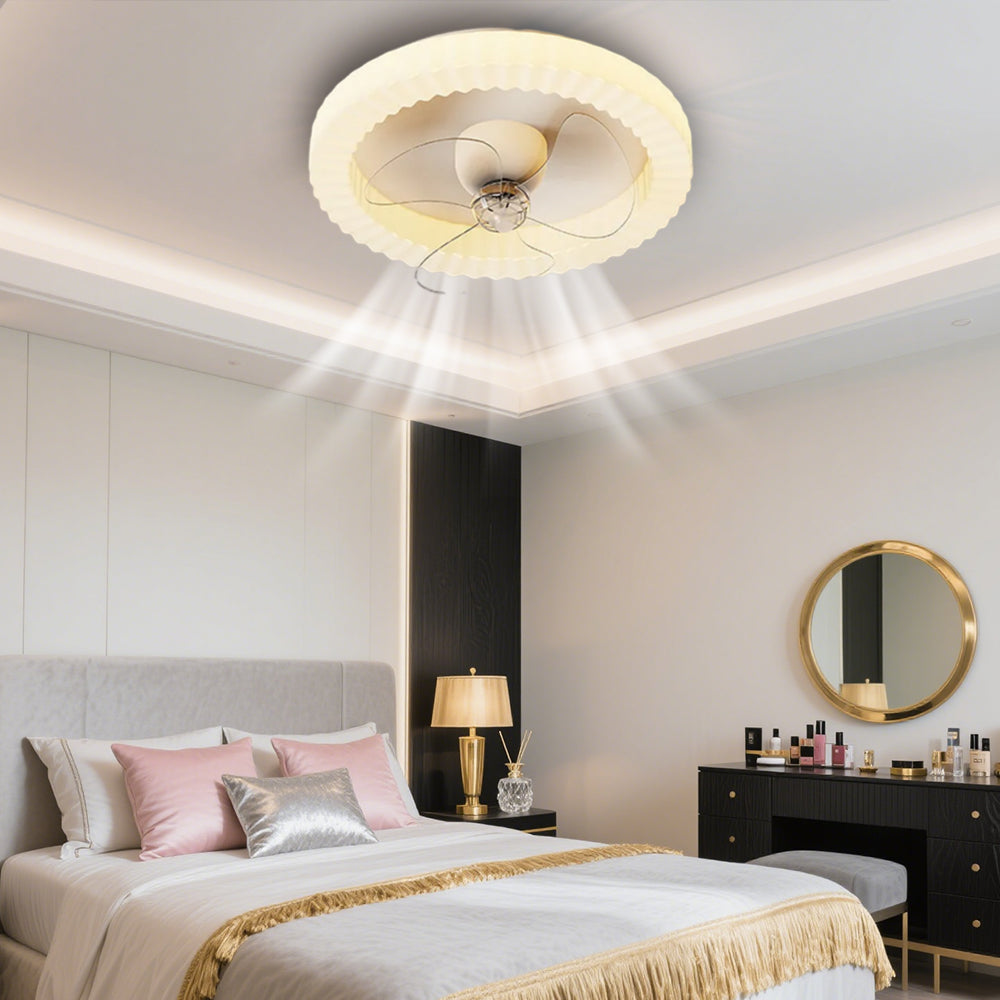 White Round Design Ceiling Fan With Led Lights