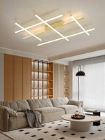 Linear Geometric LED Ceiling Light in Gold or Black for Modern Interiors