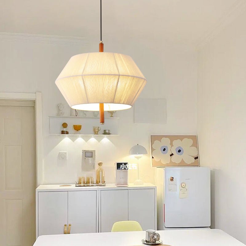 Soren Linen Pendant Light – Geometric Nordic Design for Modern Interiors